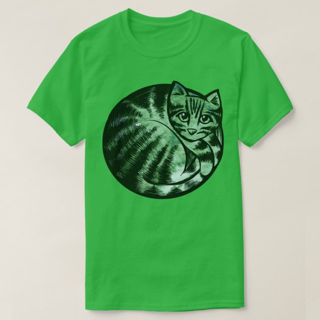 Grönt Natur Katt T Shirt (Design framsida)