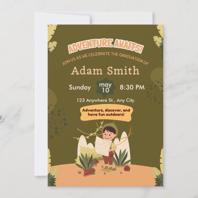 Grönt Natur Kindergarten Studenten Inbjudan (Framsida)