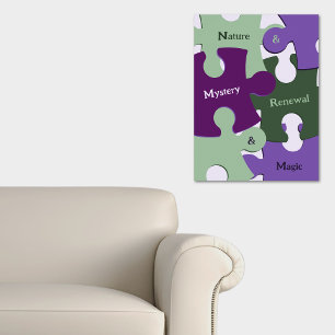 Grönt Natur Renewal Lila Mystoppi Magic Jig Saw Poster