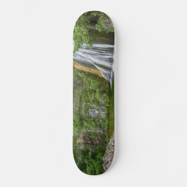 Grönt Natur Vattenfall Mini Skateboard Bräda 18,5 Cm (Framsida)