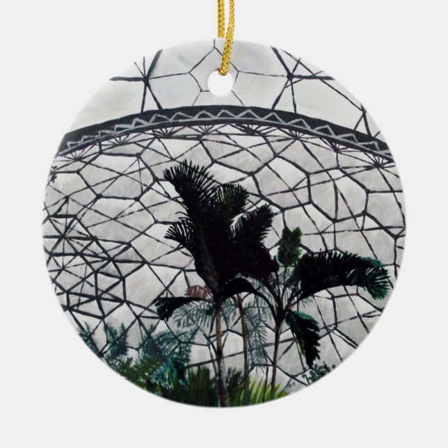 Grönt Nature Dome Ceramic Square Ornament (Framsidan)