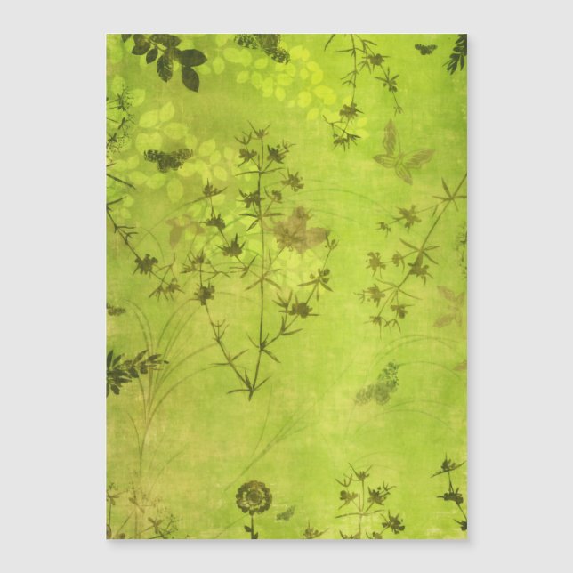 Grönt Nature Forest Wildblommor Butterfly (Framsida)