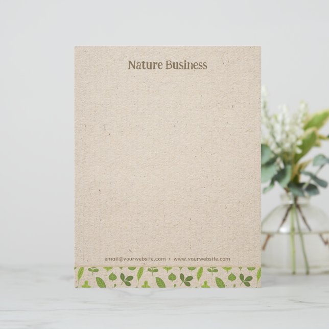 Grönt Nature Gräns om Kraft Papper Letterhead (Stående Fram)