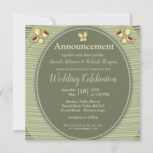 Grönt Nature Hues - Rand och Flowers (Framsida)