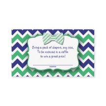 Grönt Navy Bow Tie Diaper Raffle Biljett