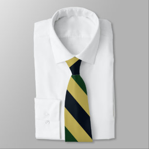 Grönt Navy och Guld Universiteten Rand Tie Slips