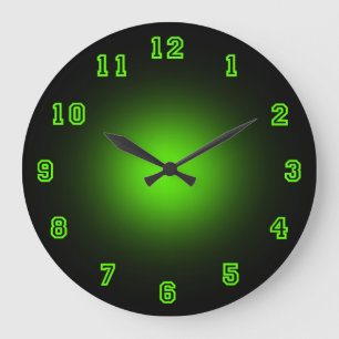 Grönt neon 10,75", stor klocka