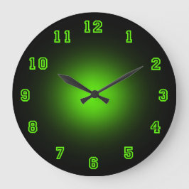 Grönt Neon 10,75 tum Stor Klocka