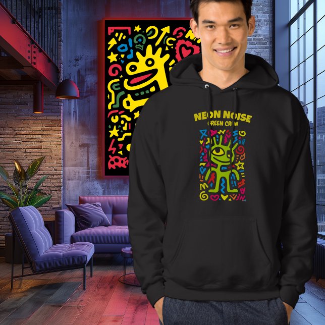 Grönt Neon Alien - Funky Smiling Pop Art-tecken T Shirt (Skapare uppladdad)
