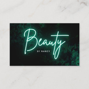 Grönt Neon Beauty Salon Visitkort