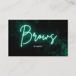 Grönt Neon Brows Affärskort Visitkort