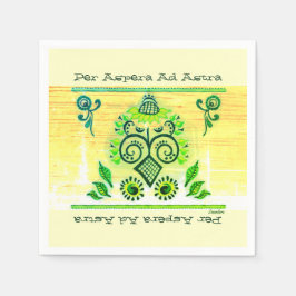 Grönt Neon Folk Art SunblommBluetooth-högtalare Pappersservett