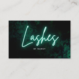Grönt Neon Lash Makeup Artist Visitkort