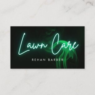 Grönt Neon Lawncare & Grass Cining Visitkort