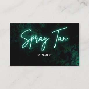Grönt Neon Spray Tan Visitkort