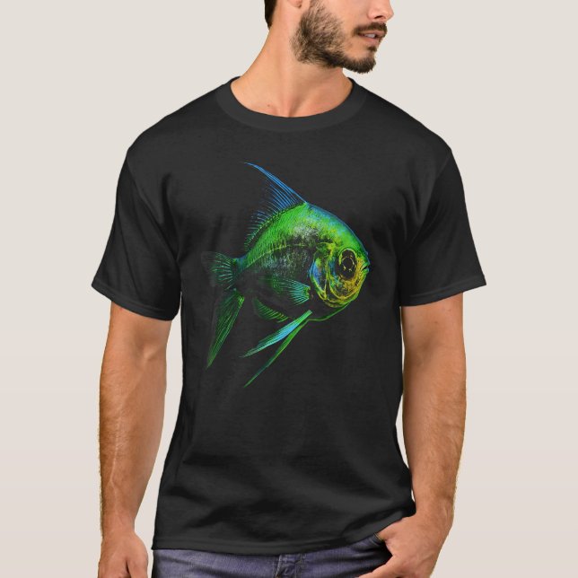 Grönt Neon Tetra fish Graphic Tees för manar Women T Shirt (Framsida)