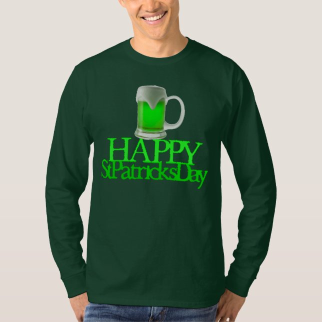 Grönt neonöl suddiga glada St. Patricks dag Tröja (Framsida)