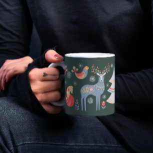 Grönt Nordisk renhet Julgran Helgdag Kaffemugg