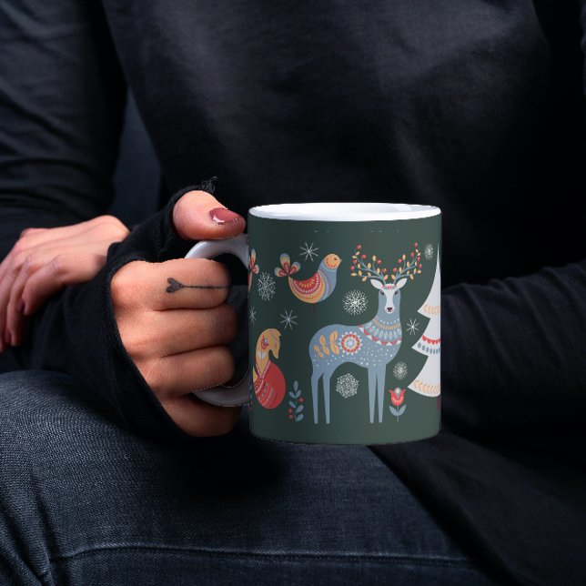 Grönt Nordisk renhet Julgran Helgdag Kaffemugg (Skapare uppladdad)