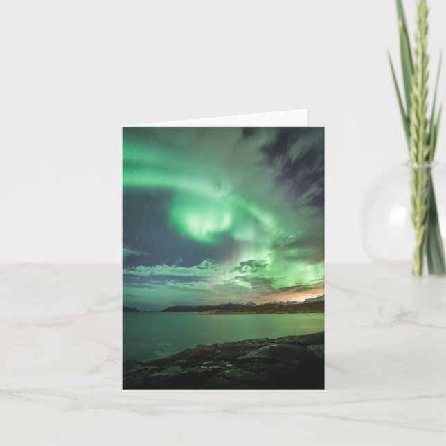 Grönt NordLjus Kort (Framsida)