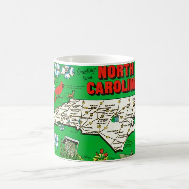 Grönt North Carolina Karta Mugg (Center)
