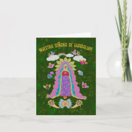 Grönt Nuestra Señora de Guadalupe Anteckningskort