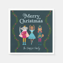 Grönt Nutcracker Ballet Jul Pappersservett