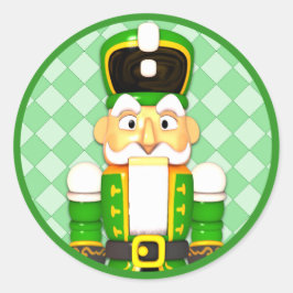 Grönt Nutcracker-Helgdag-stickers Runt Klistermärke