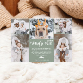 Grönt nytt år i recensionsdiagram 5 fotosamlingsnä julkort