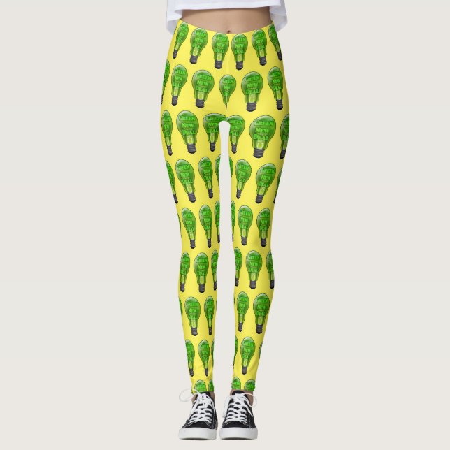 Grönt - nytt köldlampa leggings (Framsida)