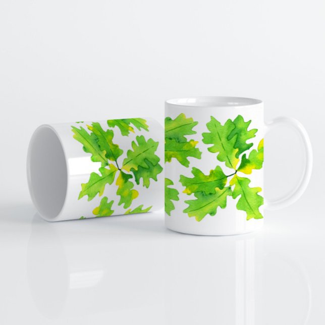 Grönt Oak Löv Kaffemugg (Skapare uppladdad)