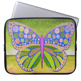 Grönt Ocean Butterfly Laptop sleeve