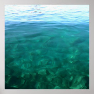 Grönt och Abstrakt av myntverket i oceanen Poster