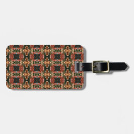 Grönt och Amber Ikat Pouf Bagagebricka