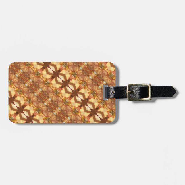 Grönt och Amber Ikat Zen Bagagebricka (Horisontell Framsida)