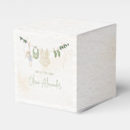 Grönt och Beige Delikat Watercolor Blommigt Baby S Presentaskar