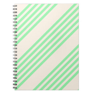 Grönt och beige fem rand mönster anteckningsbok