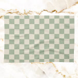 Grönt och Benvit kontrollpanel Kökshandduk<br><div class="desc">Grönt och Benvit kontrollpanel</div>