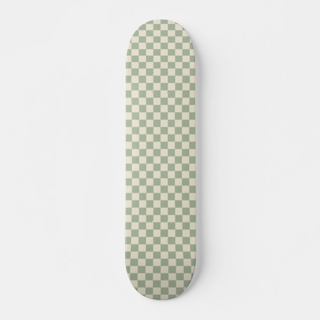 Grönt och Benvit kontrollpanel Mini Skateboard Bräda 18,5 Cm (Framsida)
