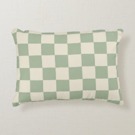 Grönt och Benvit kontrollpanel Prydnadskudde