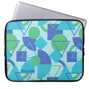Grönt och blå abstrakt design laptop fodral