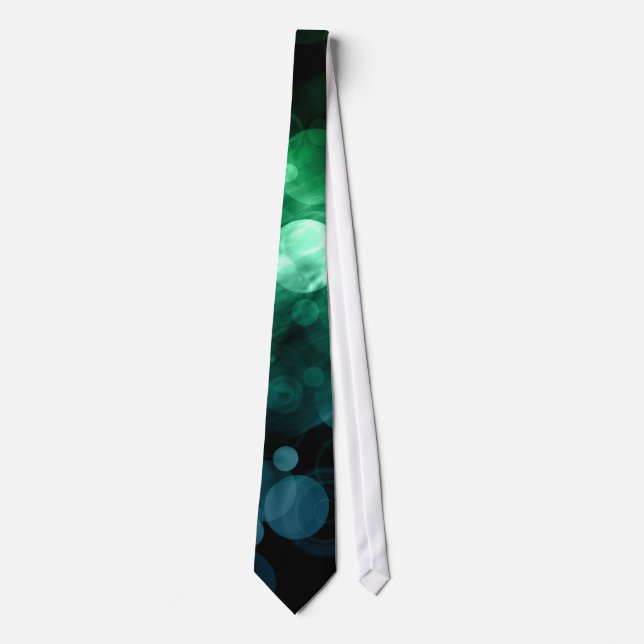 Grönt och blå bokeh Mönster Design Manar Slips (Framsida)