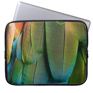 Grönt och blå fjädrar laptop fodral