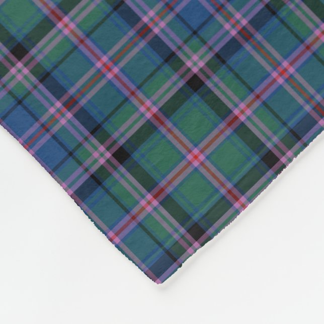 Grönt och blå Klan Cooper Scottish Tartan Fleecefilt (Hörn)