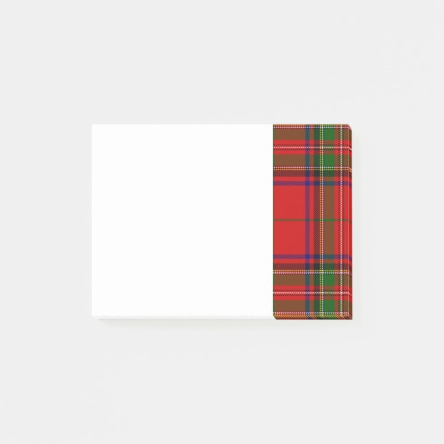 Grönt och blå Klan Stewart Tartan Post-it Block (Framsida)