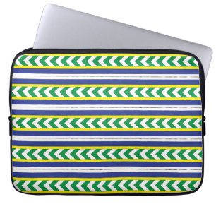 Grönt och blå lettisk lettisk folkkonst laptop sleeve