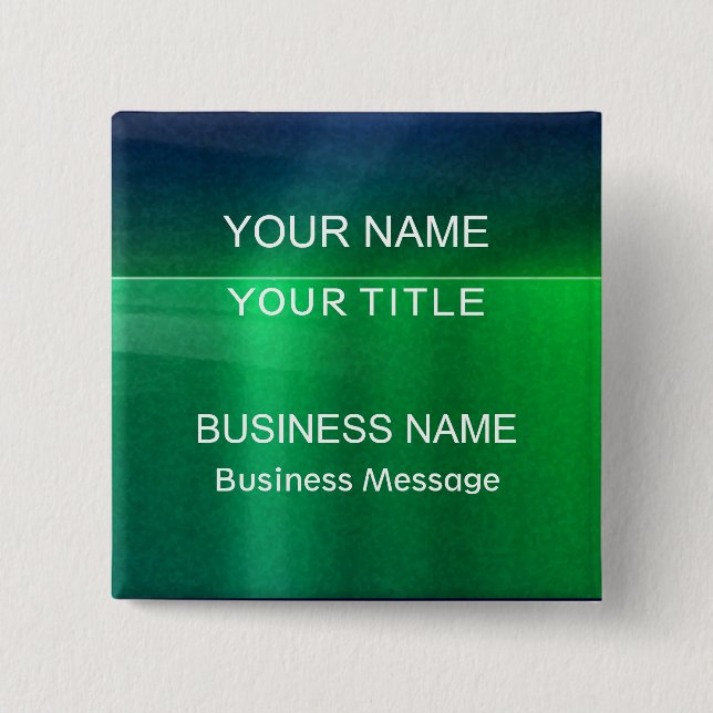 Grönt och blå metalik - projektionsyta Namn bricka Knapp (Framsida)