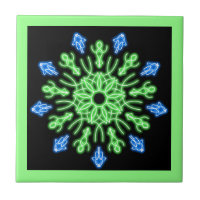 Grönt och blå neonblomma