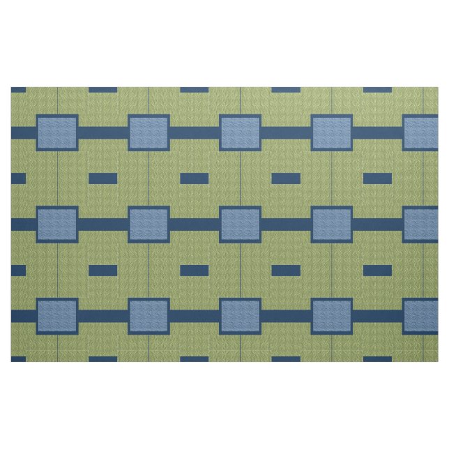 Grönt och blåblock tyg (Yard)