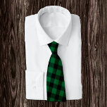 Grönt och Black Buffalo Play Tie, Rustic Slips<br><div class="desc">Neck Tie: Rustic mode slips med grönt och svart buffel plaid mönster</div>
